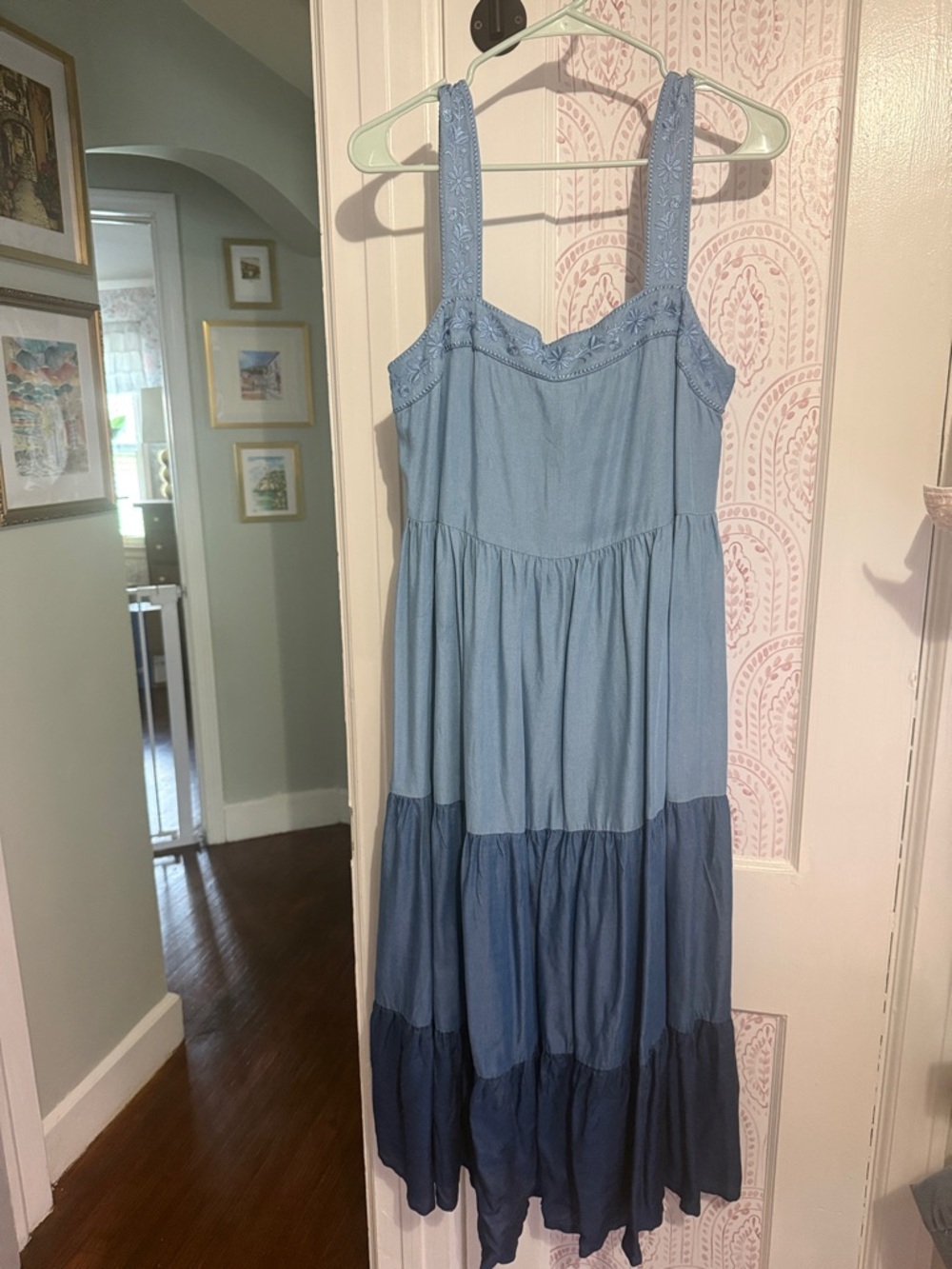 kate spade Blue Ombré Tiered Maxi Dress